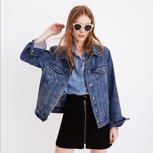 Madewell Denim Utility Zip Skirt in Black Forest